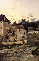 Henri-Joseph Harpignies - The Village of Herisson on the Banks of the Aumance